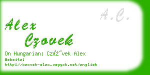 alex czovek business card