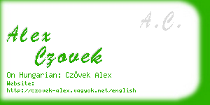 alex czovek business card